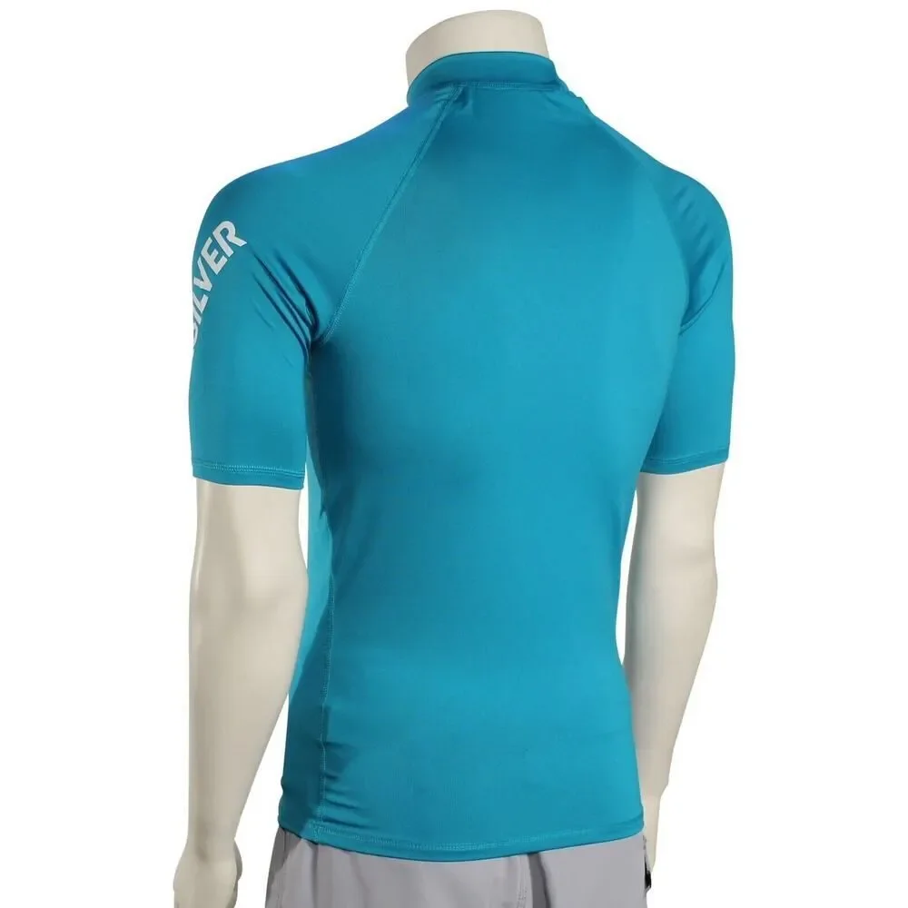 Quiksilver Boy Girl Kids Short 1/2 Sleeve UPF 50 Rash Guard Beach Swim Shirt 7